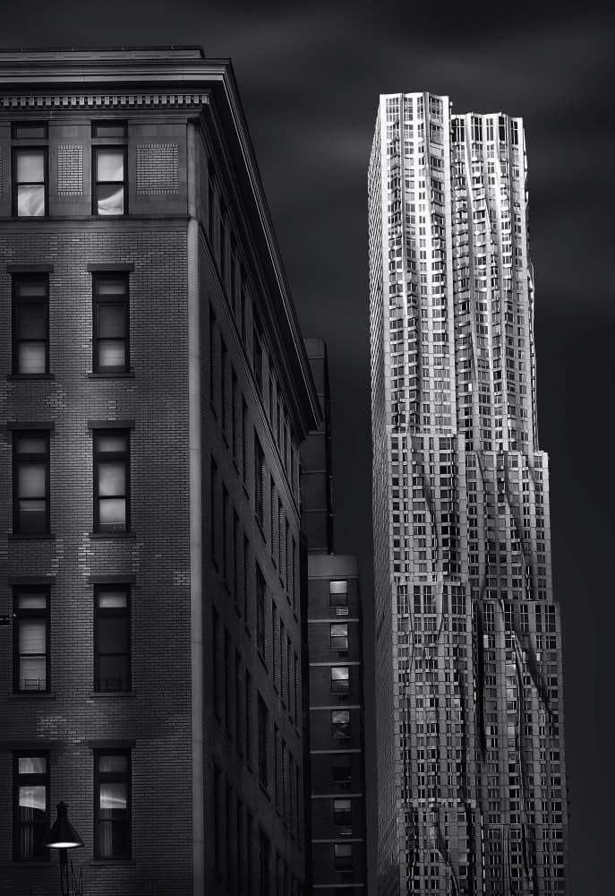 Towering City Contrast by Helena GARCIA HUERTAS — canvas wall art