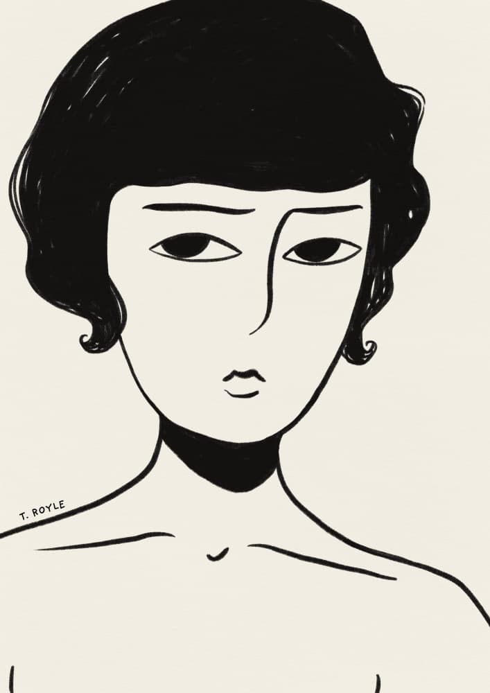 Minimalist Woman Portrait by Tara Royle — canvas wall art