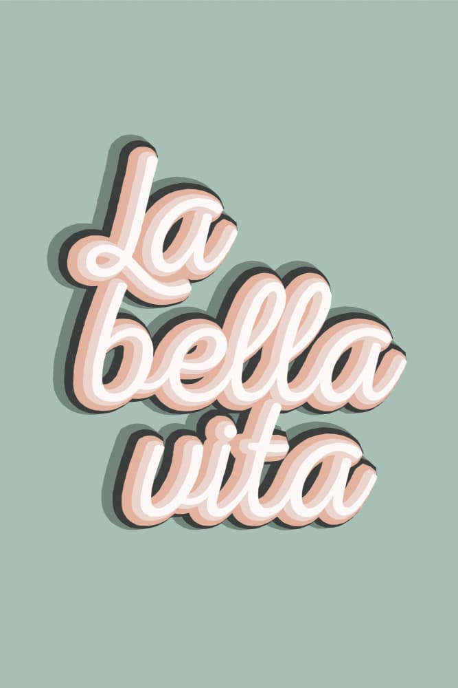 La Bella Vita Script by Frankie Kerr-Dineen — canvas wall art