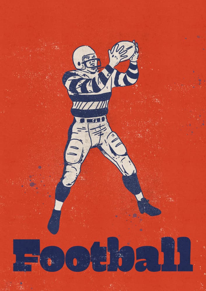 Vintage Football Catch by Nicholas — canvas wall art