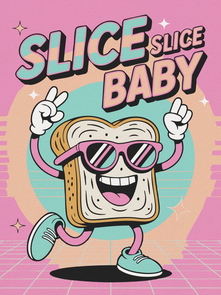 Slice Slice Baby Character by Andreas Magnusson — canvas wall art