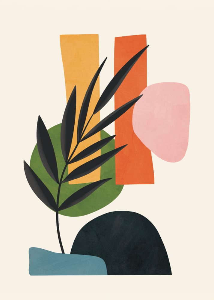 Abstract Plant Shapes by Flow Line — canvas wall art