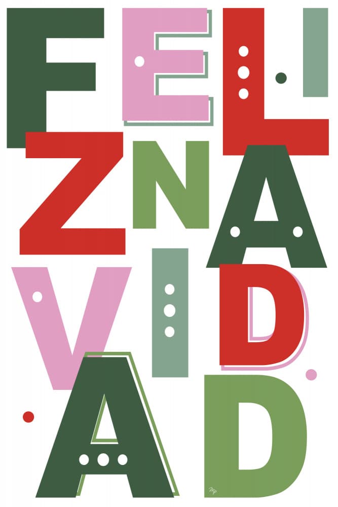 Festive Feliz Navidad by Martina — canvas wall art