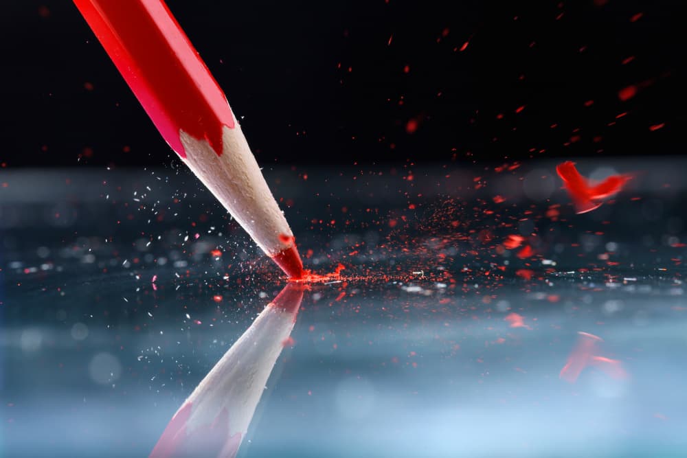 Breaking Red Pencil by Krzysztof Winnik — canvas wall art