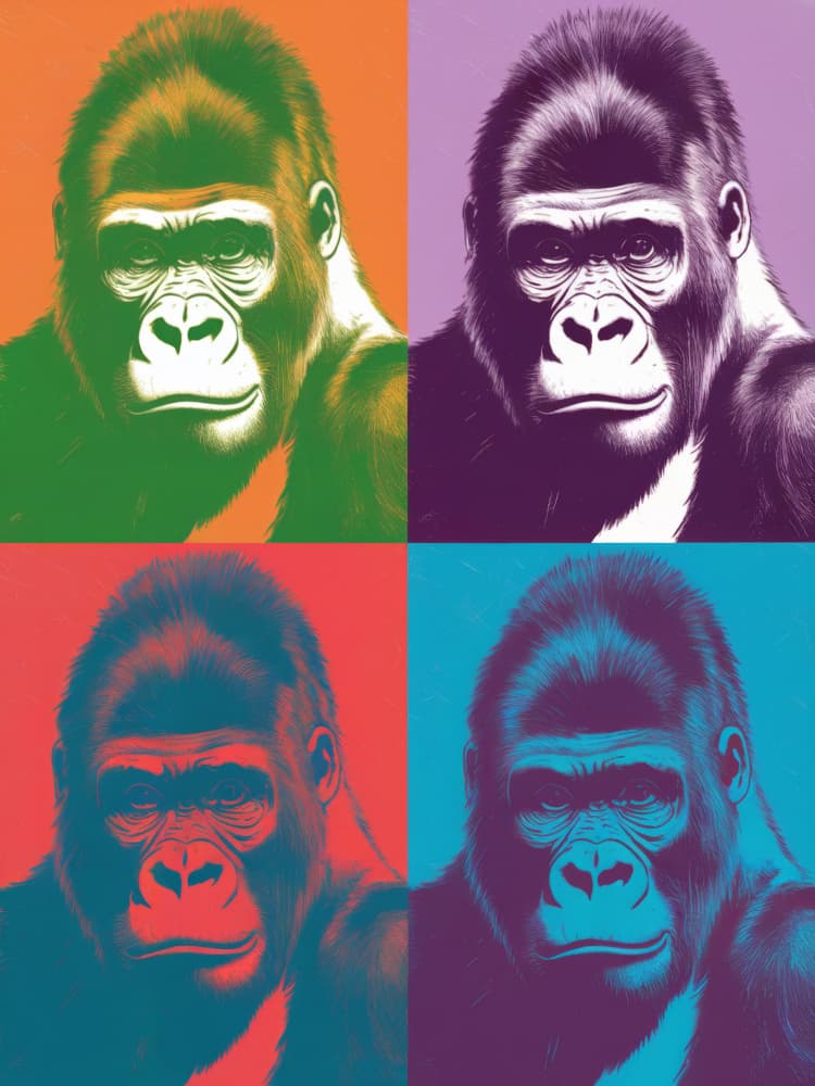 Vibrant Gorilla Pop Art by Andreas Magnusson — canvas wall art