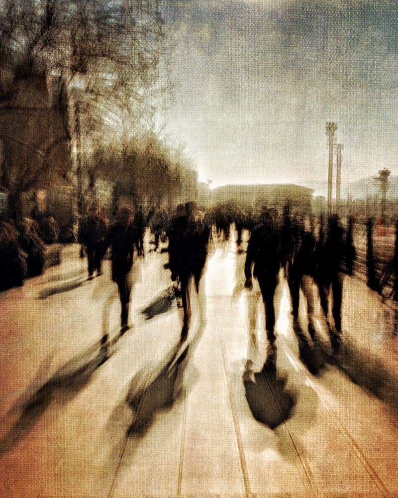 Blurred Urban Walk by Yalım Vural — canvas wall art