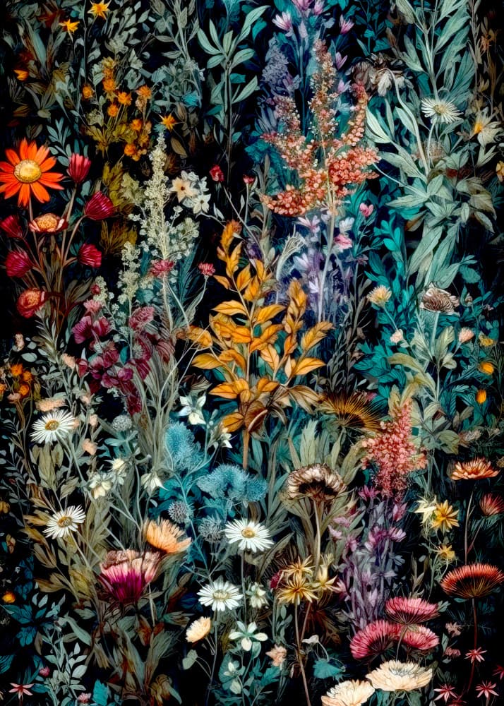 Lush Garden Blooms by Justyna Jaszke — canvas wall art