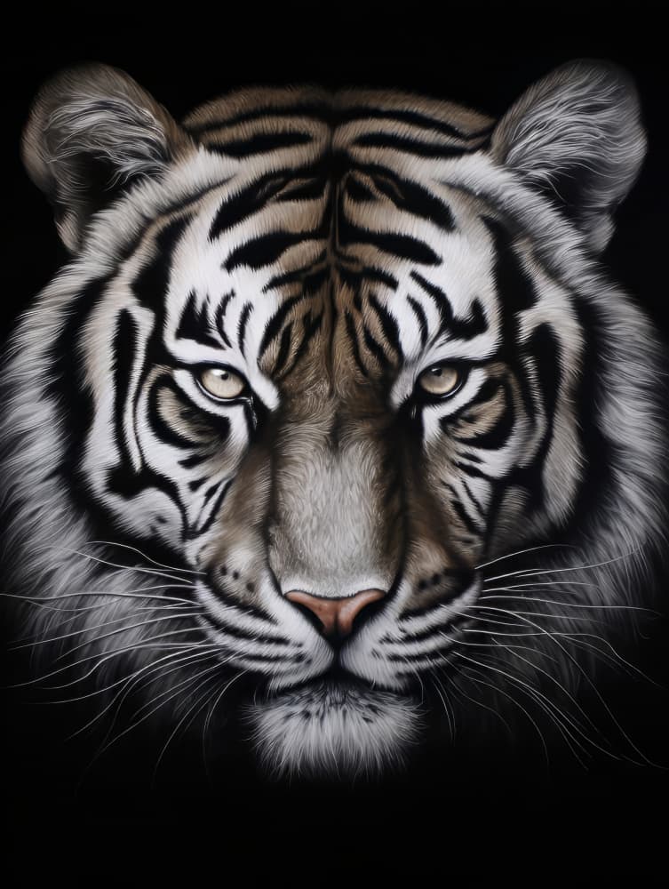 Majestic White Tiger by Bilge Paksoylu — canvas wall art