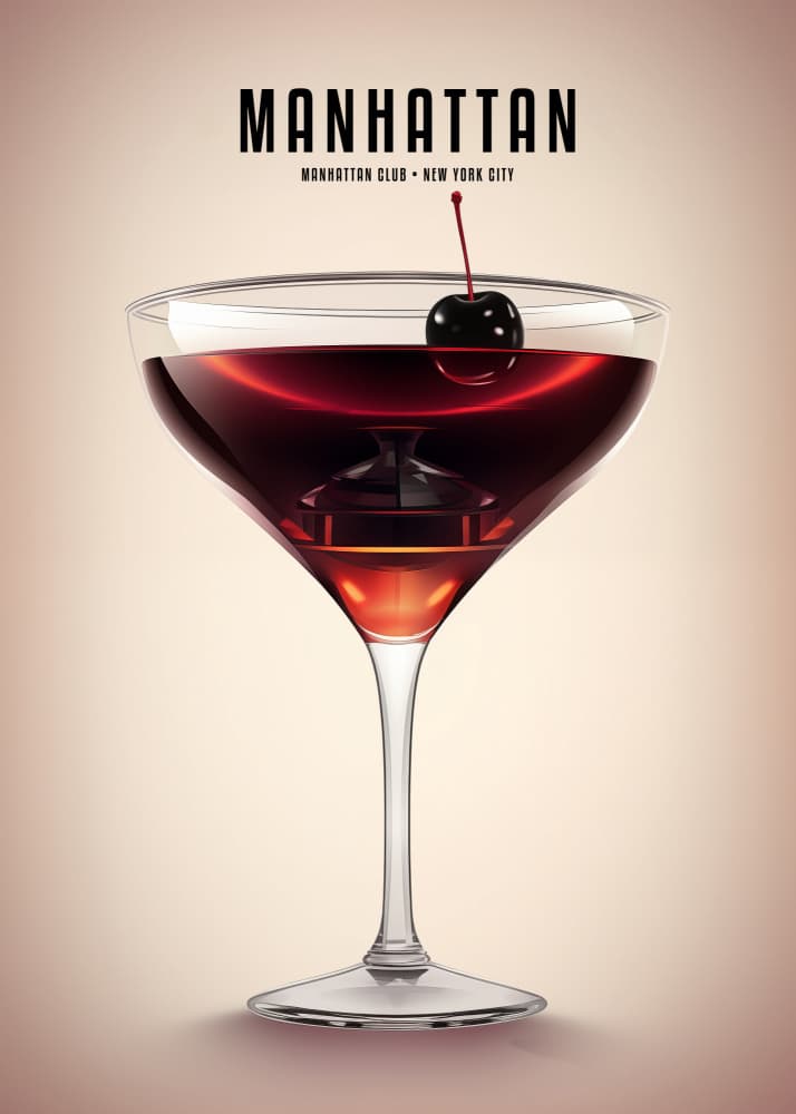Classic Manhattan Cocktail by Andreas Magnusson — canvas wall art