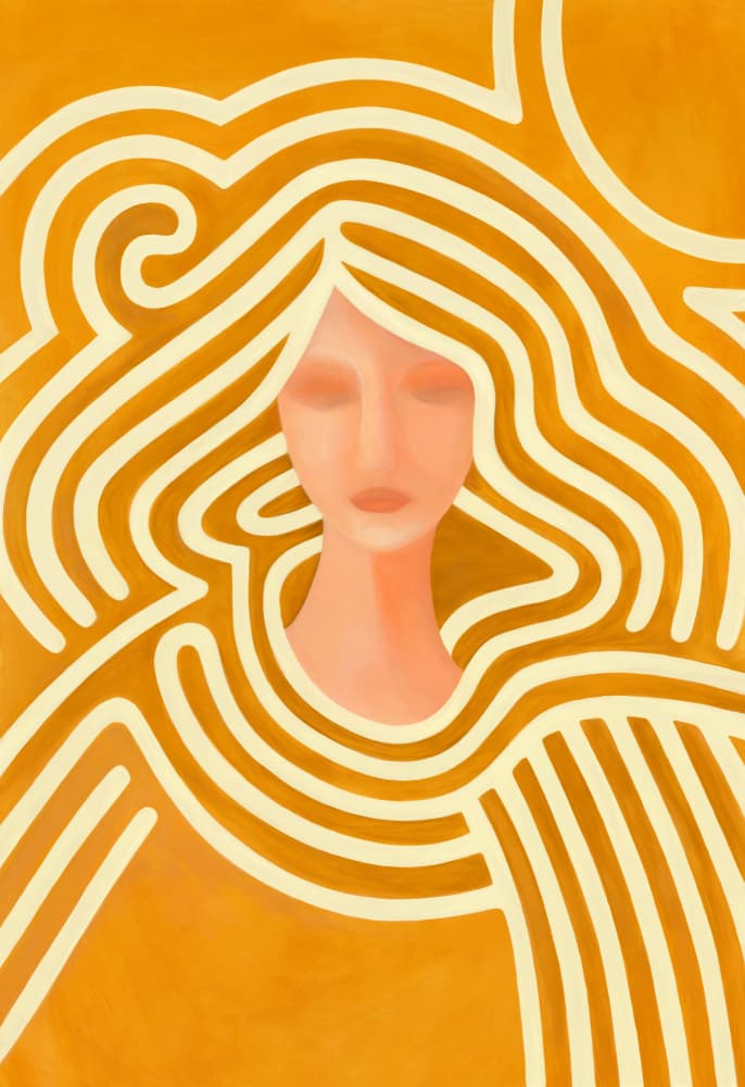 Dreamy Golden Woman by Rosana Laiz Blursbyai — canvas wall art