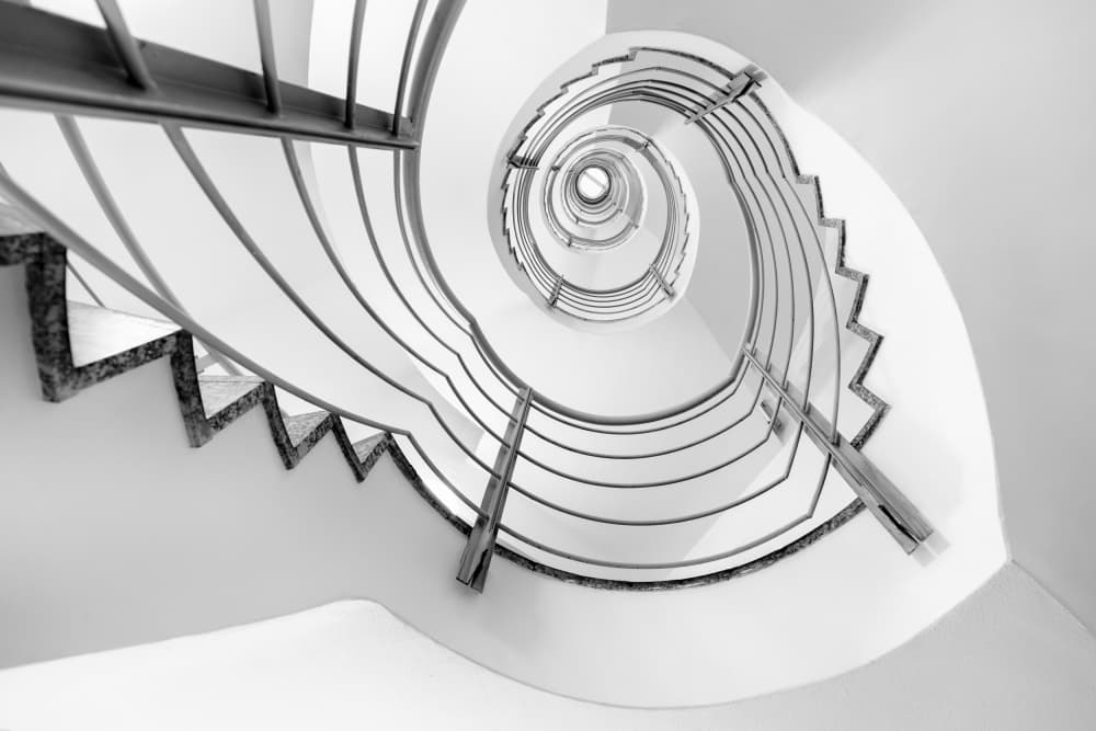 Endless Spiral Staircase by Roswitha Schleicher-Schwarz — canvas wall art