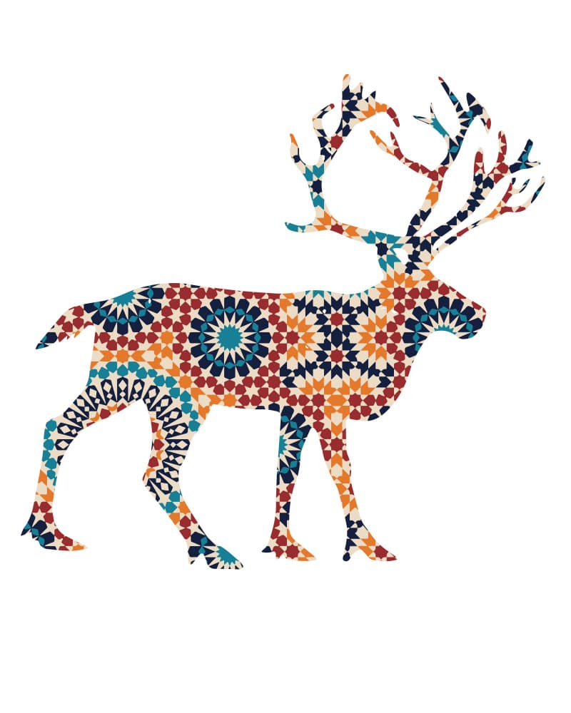 Vibrant Geometric Deer by Emiliano Deificus — canvas wall art