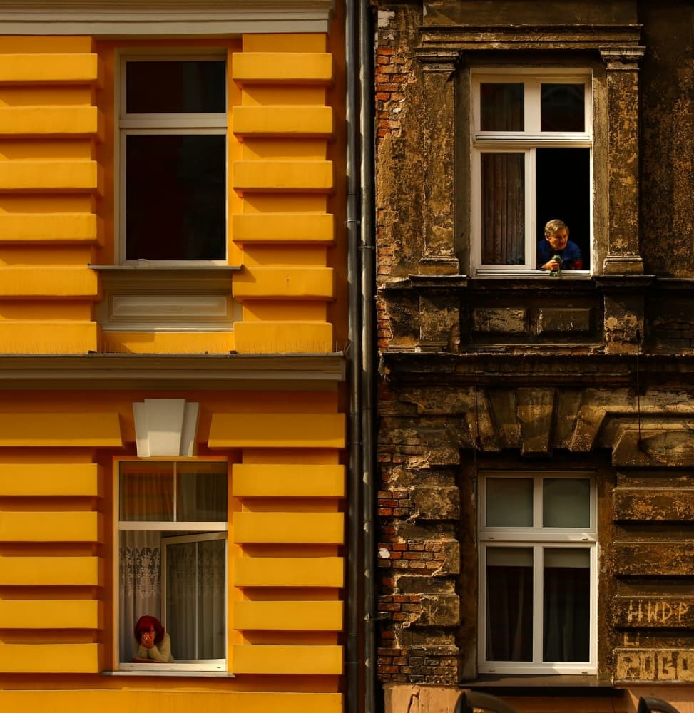 Yellow Window Contrast by Anna Niemiec — canvas wall art