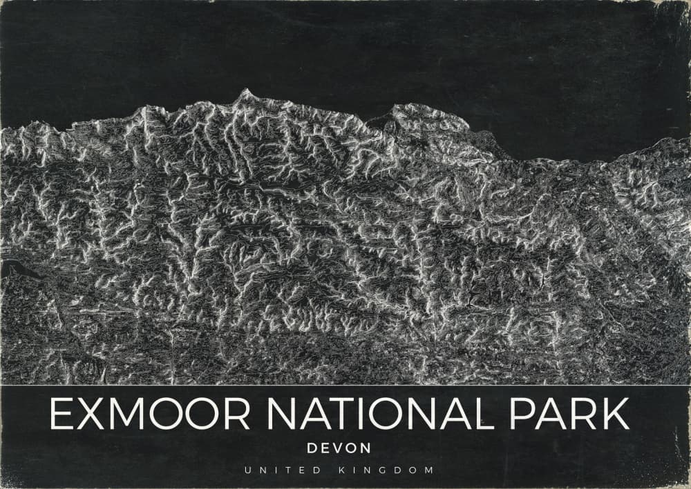 Exmoor Topographic Landscape by Nicholas — canvas wall art