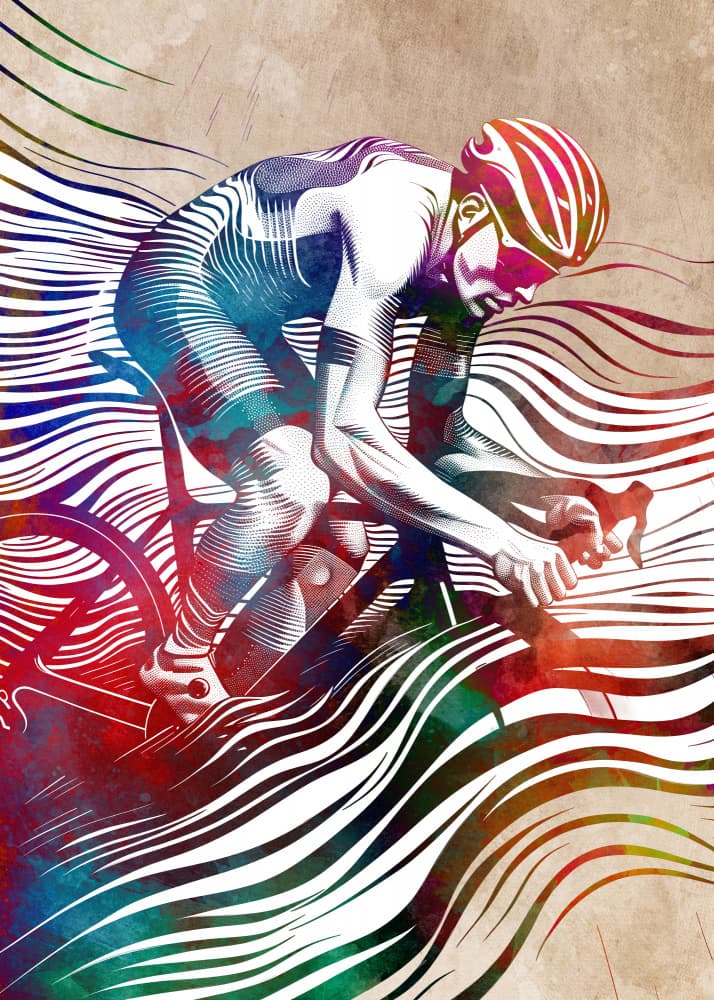 Vibrant Cycling Speed by Justyna Jaszke — canvas wall art