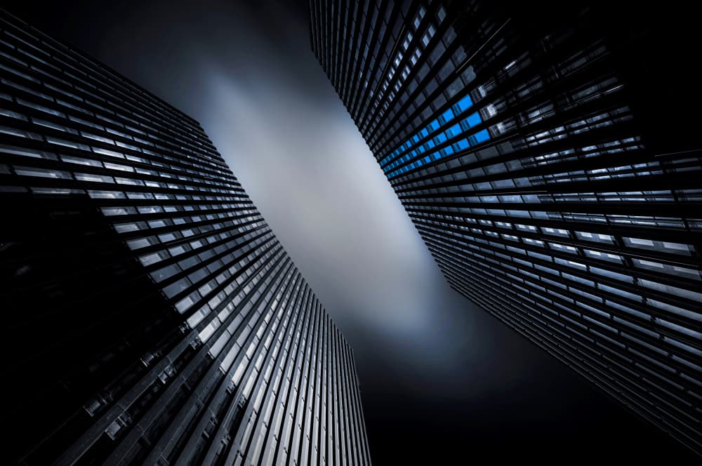 Architectural Blue Light by Roland M Schwerdtfeger — canvas wall art