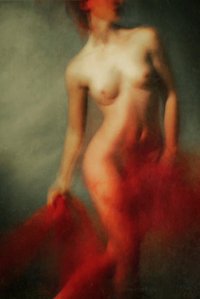 Red Motion Nude by miriana — canvas wall art