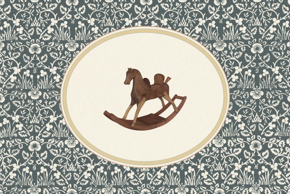 Classic Rocking Horse Toy by Wild Violets — canvas wall art