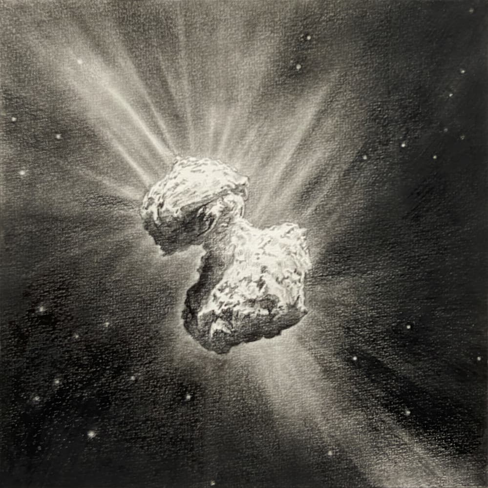 Glowing Space Comet by Anne Wölk — canvas wall art