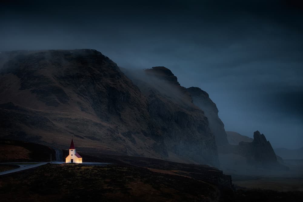Twilight Mountain Sanctuary by Peter Svoboda MQEP — canvas wall art