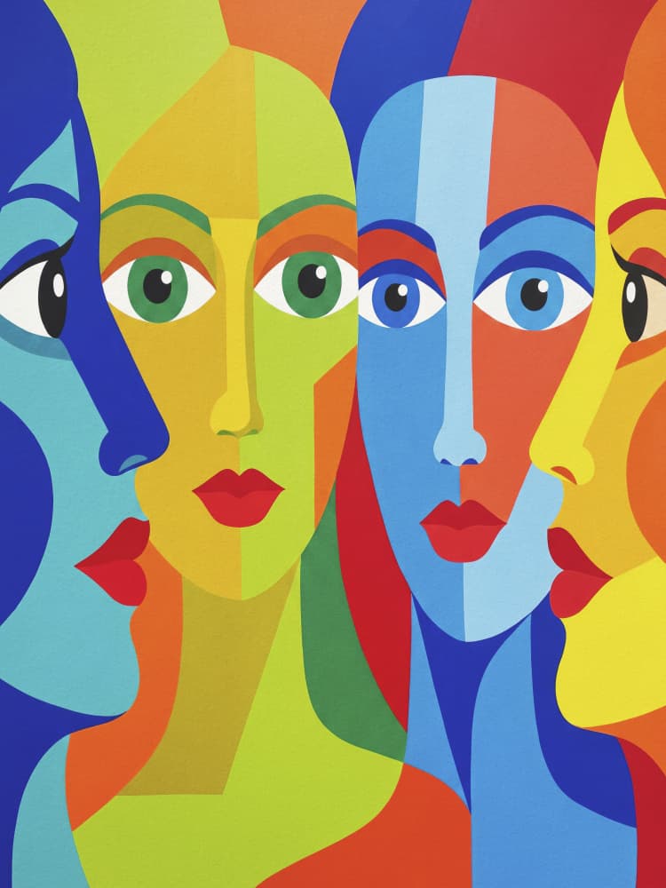 Modern Colorful Faces by Andreas Magnusson — canvas wall art