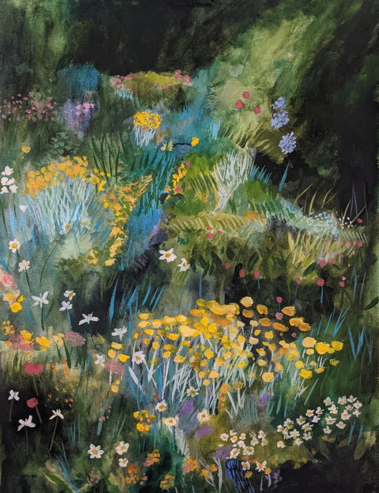 Wild Flower Garden by Claire Whitehead — canvas wall art