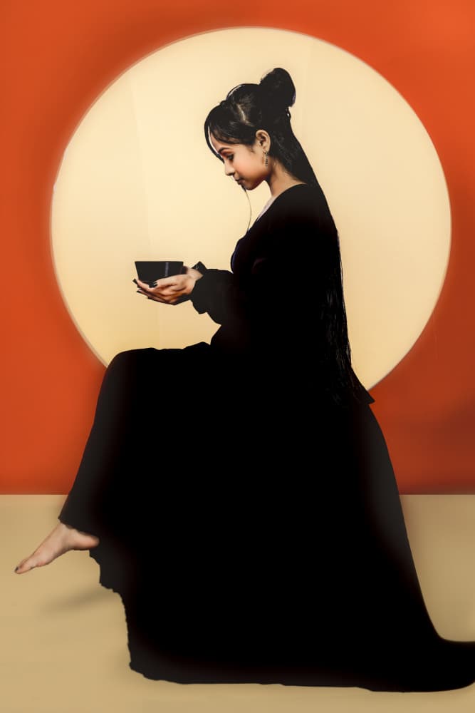 Contemplative Moon Woman by Prithul Das — canvas wall art