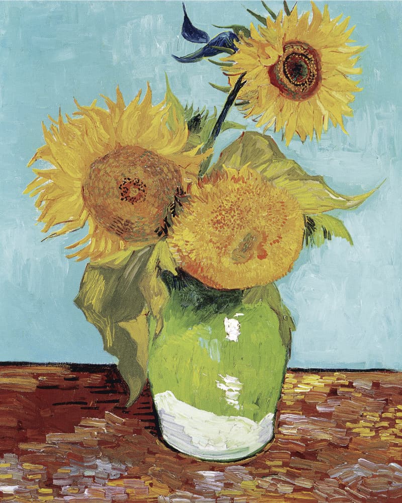 Vase With Three Sunflowers by Vincent Van Gogh — canvas wall art