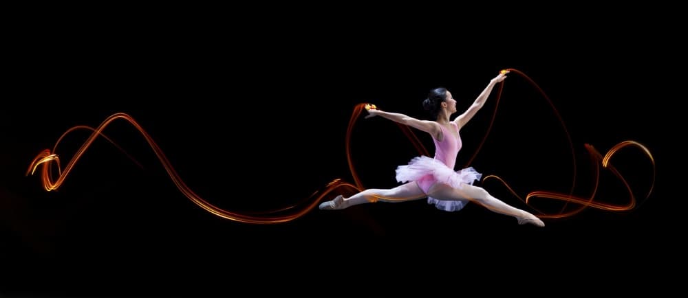 Ballerina Light Leap by Angela Muliani Hartojo — canvas wall art