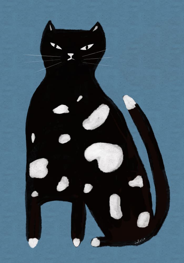 Grumpy Spotted Cat by Sharyn Bursic — canvas wall art