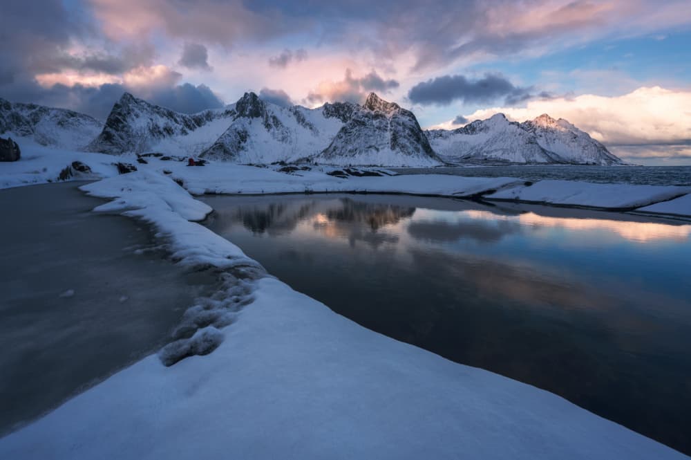 Winter Mountain Reflection by David Martin Castan — canvas wall art