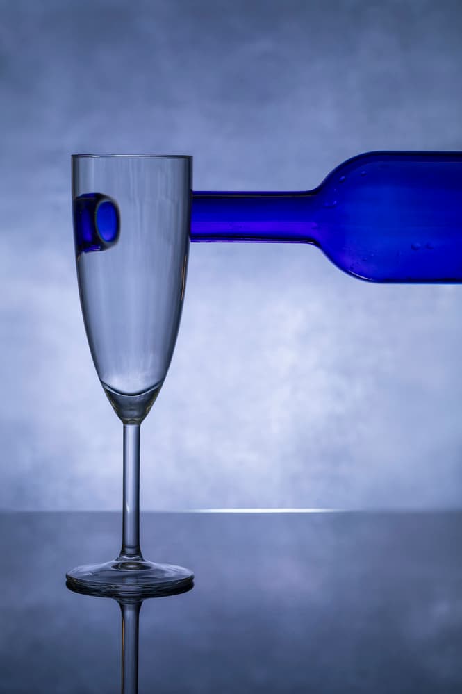 Blue Bottle Optical Illusion by Azriel Yakubovitch — canvas wall art