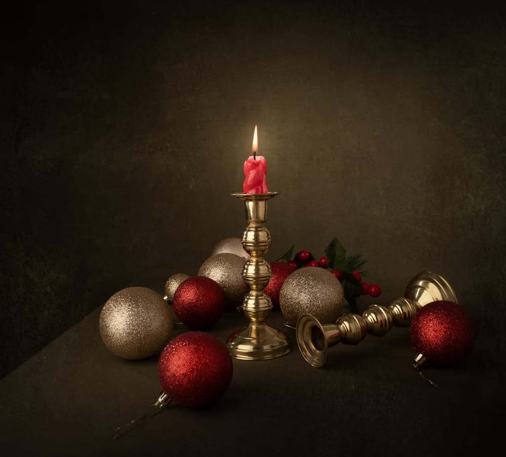 Festive Christmas Candle by Margareth Perfoncio — canvas wall art