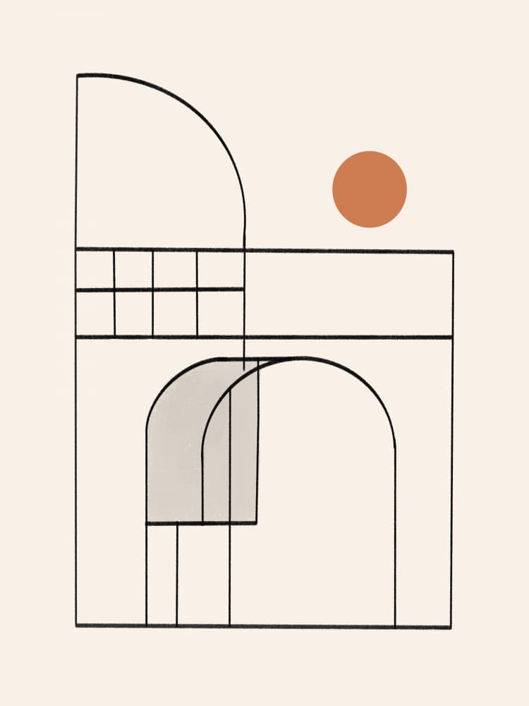 Geometric Arches Sun by Little Dean — canvas wall art