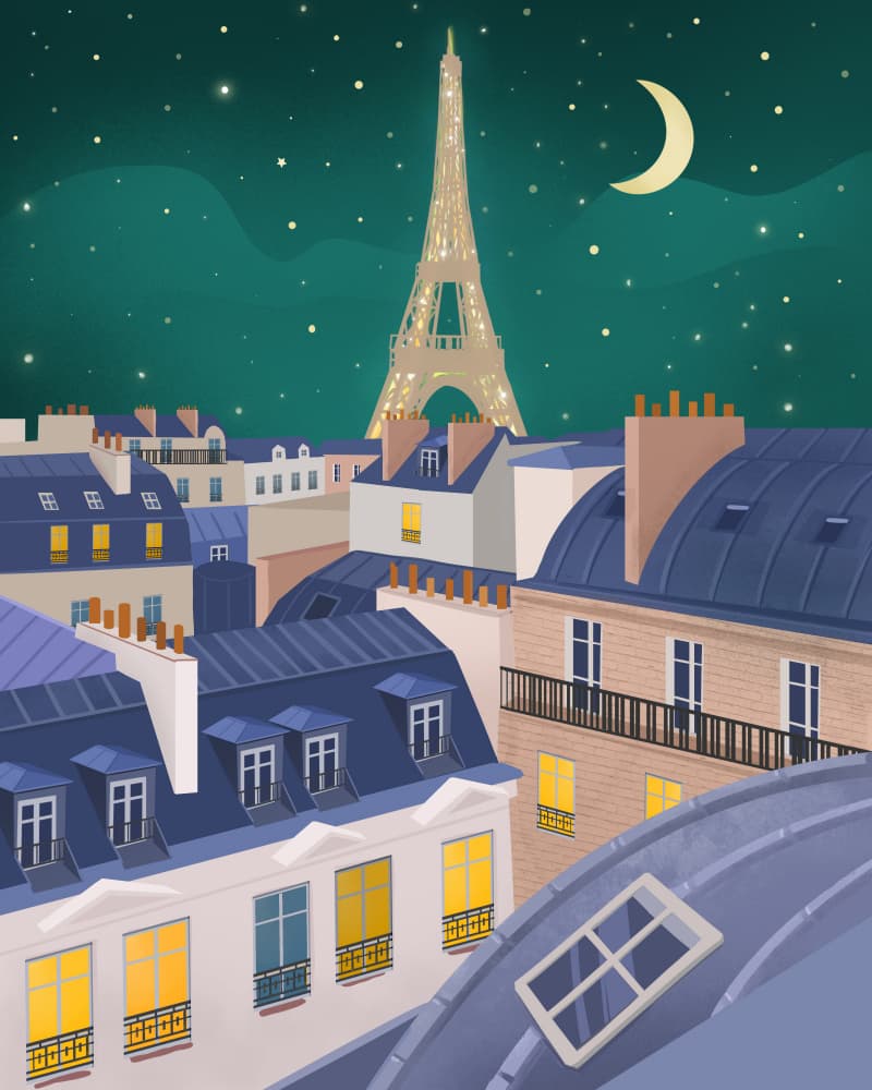 Paris at Night by Petra Lizde — canvas wall art