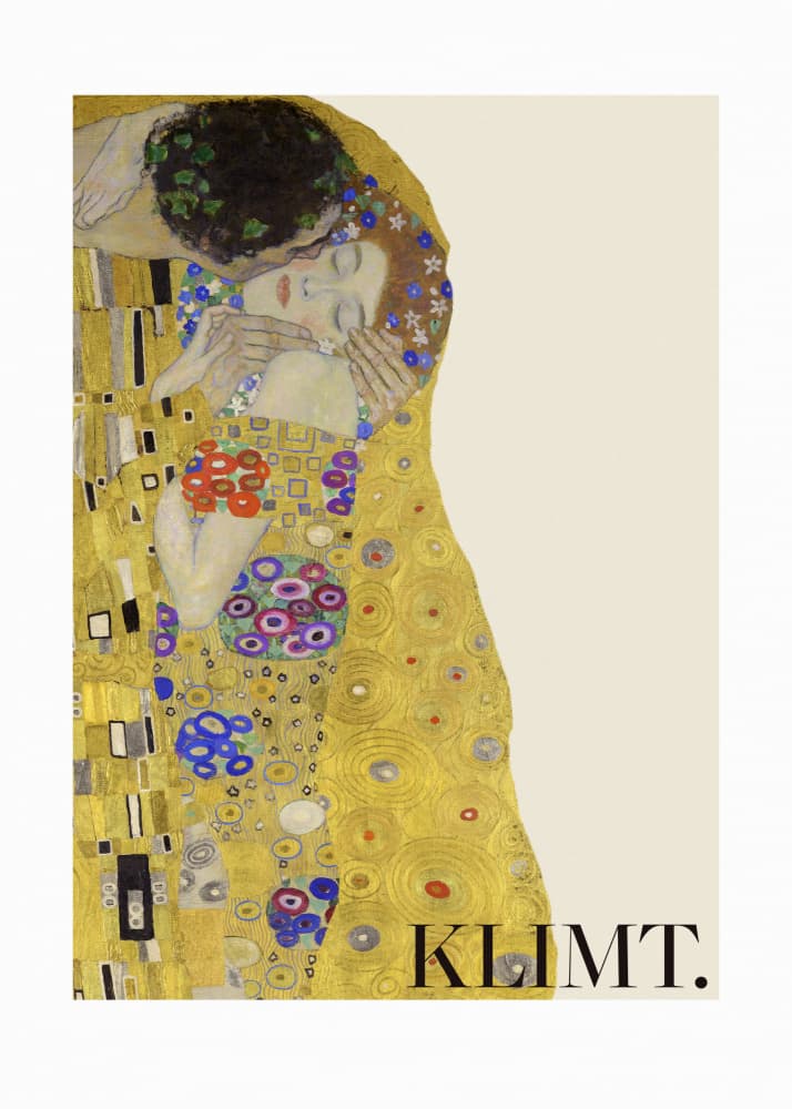 The Kiss (1907–1908) Special Poster Crop by Gustav Klimt — canvas wall art