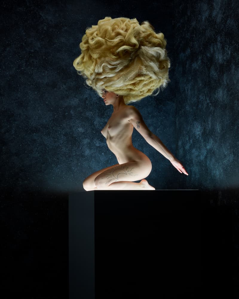 Woman With Golden Hair by Martin Drazsky — canvas wall art