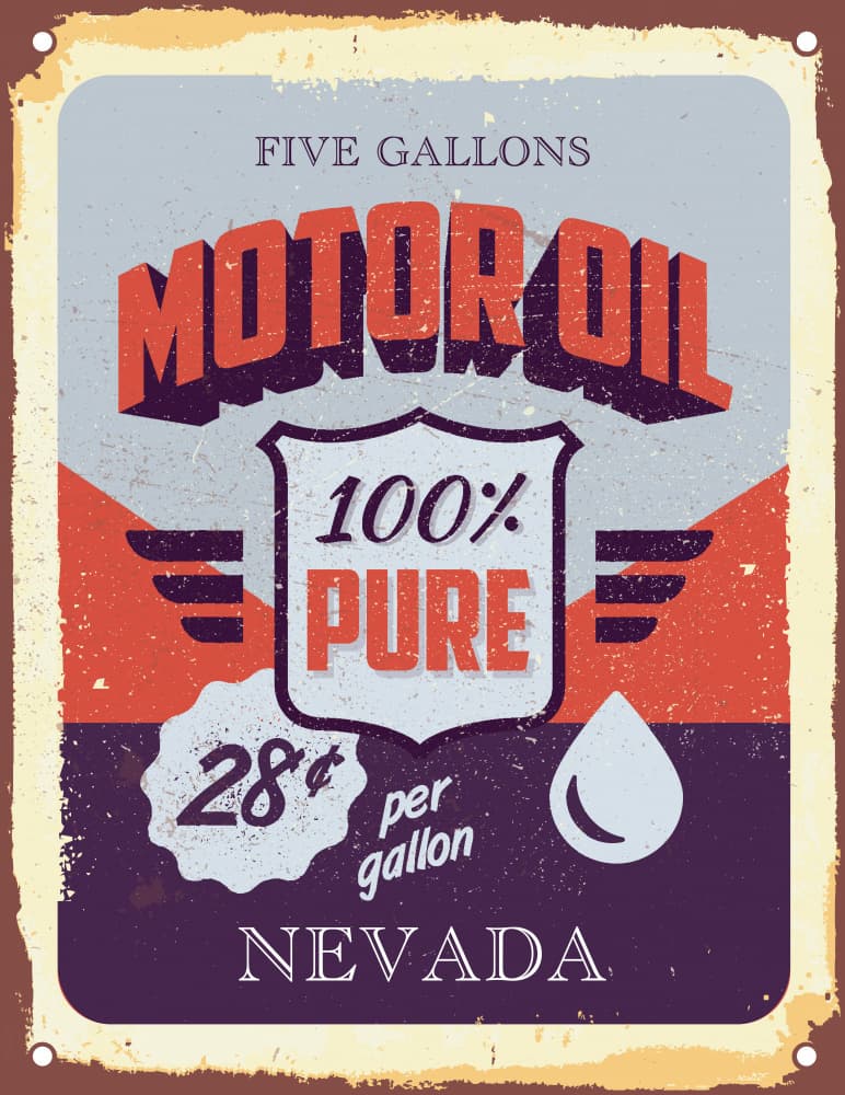 Vintage Nevada Motor Oil by Fadil Roze — canvas wall art