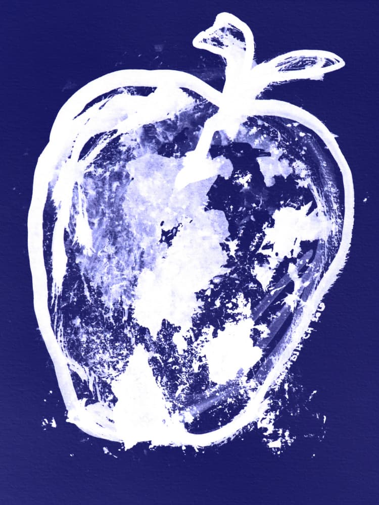 Abstract Blue Apple by Santhosh ch — canvas wall art