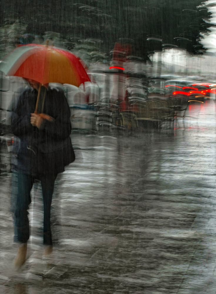 Rainy City Walk by Yvette Depaepe — canvas wall art