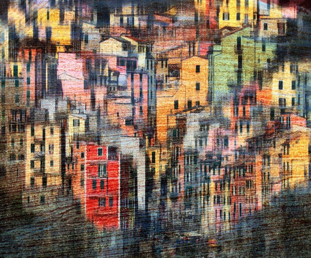 Vibrant Stacked City by Hans-Wolfgang Hawerkamp — canvas wall art