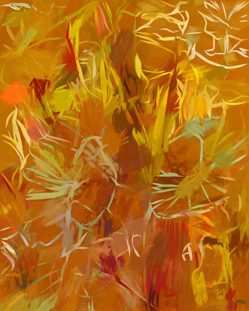 Golden Botanical Abstract by Uma Gokhale — canvas wall art