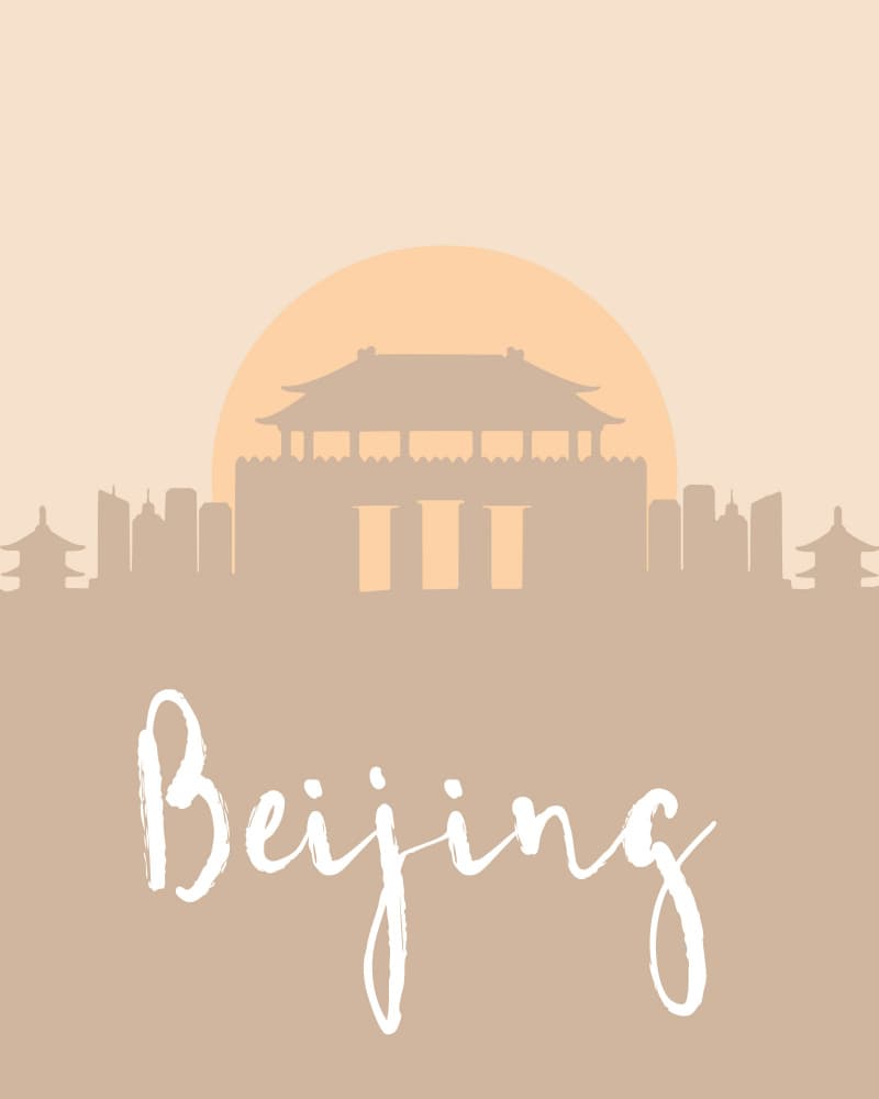 Beijing Sunset Skyline by Emiliano Deificus — canvas wall art