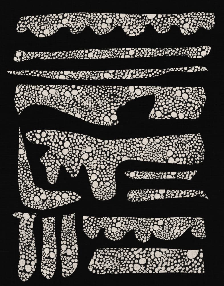 Monochrome Speckled Forms by Josie George — canvas wall art