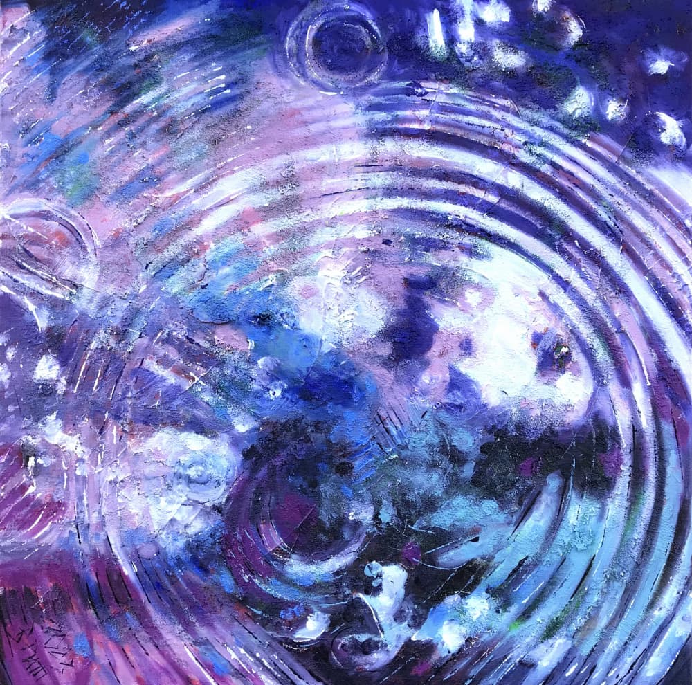 Swirling Blue Energy by Barbara Piatti — canvas wall art