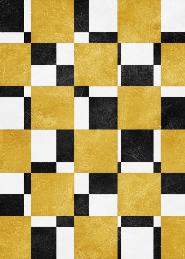 Black Gold Square Mosaic