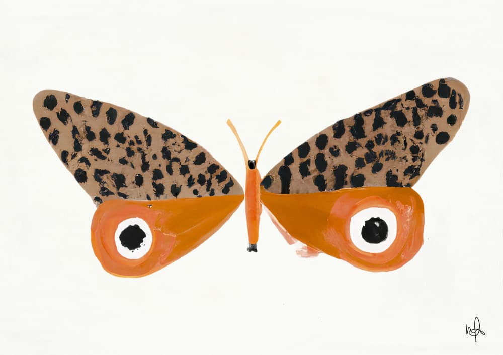 Orange Leopard Butterfly by Merel Takken — canvas wall art