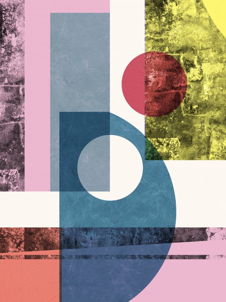 Geometric Color Blocks by Vitor Costa — canvas wall art