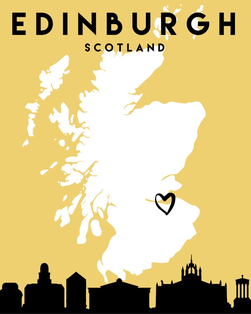 Edinburgh Scotland City Map by Emiliano Deificus — canvas wall art