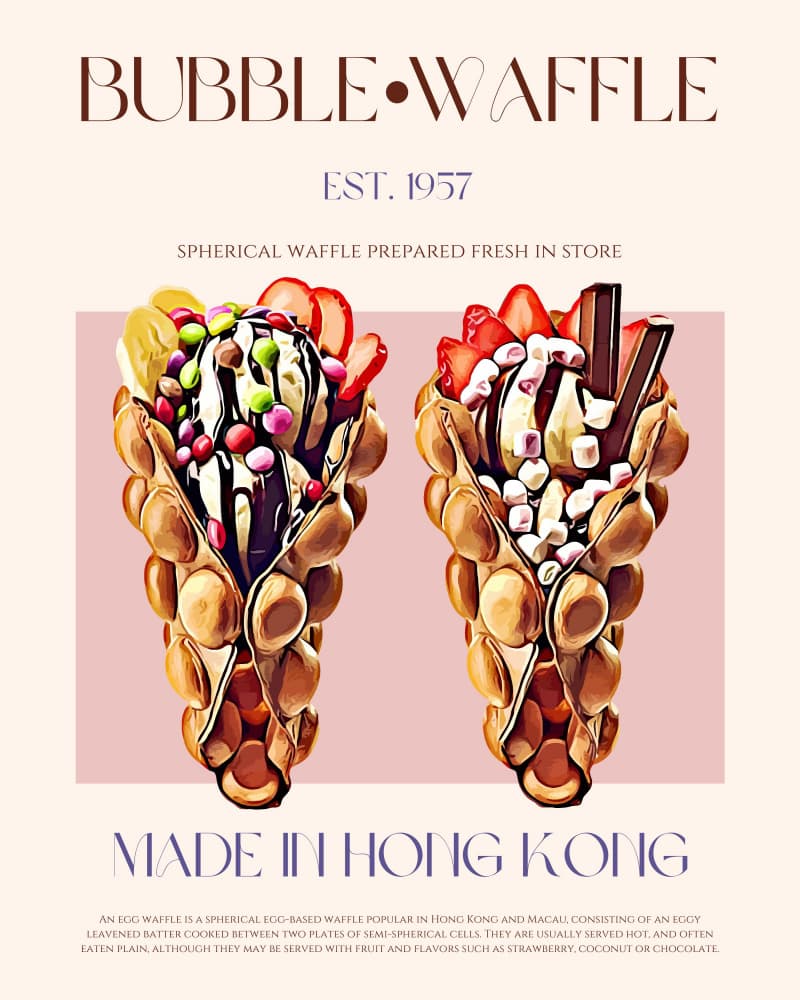 Bubble Waffle Delights by Nazma Khokhar — canvas wall art